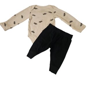 Cream and Black Baby Outfit Set